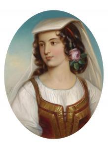 KREPP Friedrich 1852-1862,Girl in Southern Italian Folk Dress,Palais Dorotheum AT 2012-09-12