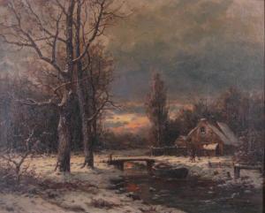 KREUTZER B 1800-1800,Twilight Winter Landscape,1860,Litchfield US 2011-10-12