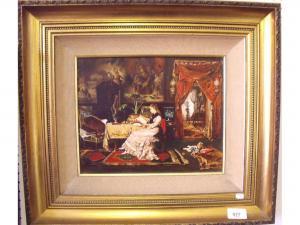 KREUTZER,interior scene lady and child,Smiths of Newent Auctioneers GB 2016-05-13