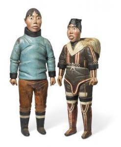 Kreutzmann Johannes 1862-1940,figures of an Inuit man and woman,Bruun Rasmussen DK 2018-02-27