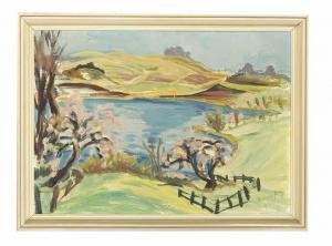 KREUZBERG Pitt,Eifellandschaft mit Maar und blühenden Bäumen,1951,Historia Auctionata 2019-10-18