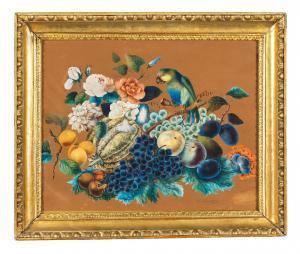 KREUZER Conrad 1810-1861,Früchte- und Blumenstillleben mit Papagei,Palais Dorotheum AT 2023-02-21