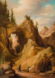 KREUZER Vincenz 1809-1888,HIKER IN ROCKY LANDSCAPE,im Kinsky Auktionshaus AT 2023-06-20