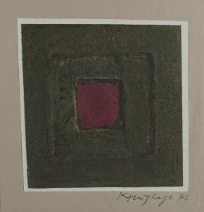 KREUZHAGE Werner 1904-1980,Abstract composition with square,1973,Peter Karbstein DE 2013-03-16