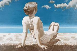 KREYES Marielouise 1925-1983,Girl on the Beach No. 2,1979,Levis CA 2009-11-16