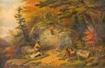 KRIEGHOFF Cornelius David 1815-1872,Autumn in West Canada, Chippeway Indians,1865,Bonhams 2008-12-02