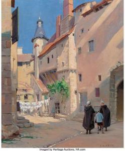 KRIER Etienne Auguste 1875-1953,Morning in the Village,Heritage US 2020-10-08