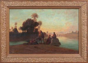 KRIER Etienne Auguste,Sur les bords du Nil,1893,Saint Germain en Laye encheres-F. Laurent 2014-04-13