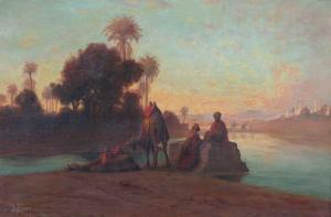 KRIER Etienne Auguste,Sur les bords du Nil,1893,Saint Germain en Laye encheres-F. Laurent 2015-03-22