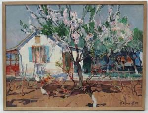 KRIGEVSKII Boris Grigorievich 1937,Backyard in spring,1979,Dickins GB 2017-02-03