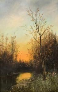 KRIGITZKY Constantin 1857-1922,Crépuscule en forêt,Damien Leclere FR 2009-05-15