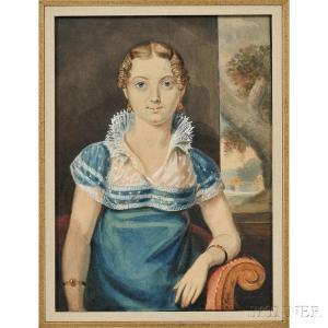 KRIMMEL John Lewis 1787-1821,Young Woman in a Blue Dress,Skinner US 2015-08-08