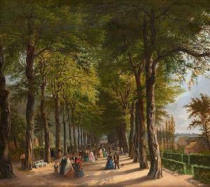 KRINS Ernest 1820-1899,Promeneurs dans l\’allée,1847,Horta BE 2021-06-21