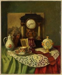 KRISCHKE Franz 1885-1960,Still Life with  Clock,Susanin's US 2019-09-20