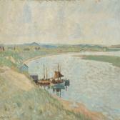 kristensen johannes v,Coastal scenery with smaller fishing boats,1925,Bruun Rasmussen DK 2011-04-11