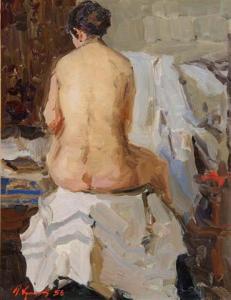 KRIZHEVSKY G 1900-1900,Seated nude,1956,Mallams GB 2010-10-23