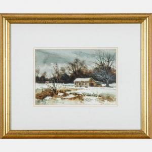 KRNC Al,Winter Landscape with a Barn,20th Century,Gray's Auctioneers US 2020-06-17