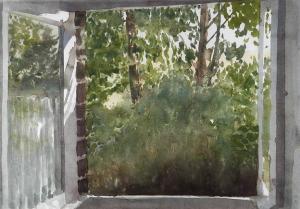 KROESE Ad 1946-2001,View from the studio on the the garden,1983,Glerum NL 2008-12-04