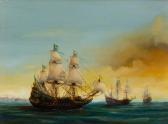 krolikowski Jozef Auguste 1811-1879,Ships at Sea,Shapiro Auctions US 2019-01-26
