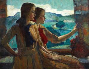 KROLL Leon Abraham 1884-1974,Sisters Waiting by a Window,Skinner US 2024-03-06