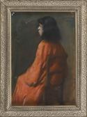 KRONBERG Louis 1872-1965,Portrait of a woman in red,1902,Eldred's US 2021-06-11