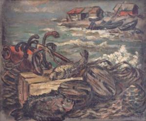 KRONBERGS Rudolfs 1911-1977,Fisherman's morning,Antonija LV 2014-11-29