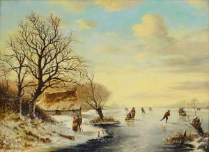 KRUSEMAN Cornelis 1797-1857,Patineur dans un paysage de neige,1851,Mercier & Cie FR 2019-10-06