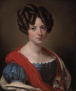 KRUSEMAN Cornelis 1797-1857,Portrait of a young woman wearing a blue-gra,AAG - Art & Antiques Group 2023-12-11