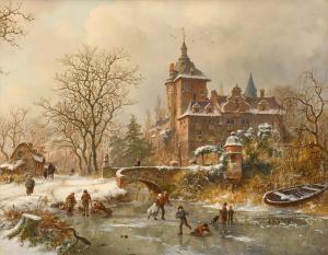 KRUSEMAN Frederik Marianus 1816-1882,Winter Landscape,1866,Sotheby's GB 2023-12-07