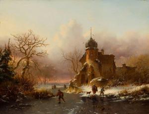 KRUSEMAN Frederik Marianus 1816-1882,Winter Landscape with Skaters,Barridoff Auctions US 2024-04-13