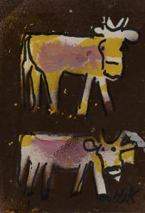KRUSI Hans 1920-1995,Two Cows,Germann CH 2023-11-28