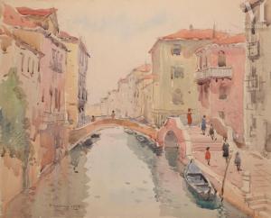 KRYCEVSKY Nicolas 1898-1961,Pont à Venise,1953,Millon & Associés FR 2023-10-24