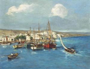 KRYSTALLIS Andreas 1911-1951,A Greek harbour,Christie's GB 2014-01-29