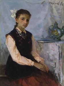 KRYZHEVSKY Grigory Zinovievich 1918,Daughter's Portrait,1957,Trinity Fine Arts, LLC US 2007-11-08