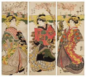 Kuasade Utagawa,The courtesans Hanaogi of the Ogiya house, Shirata,19th century,Sotheby's 2021-12-14