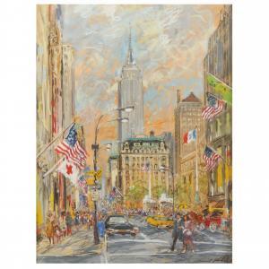 KUBIK Kamil 1930-2011,View of Chrysler Building and 5th Avenue,Leland Little US 2023-04-13
