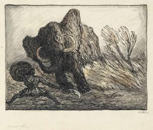 KUBIN Alfred 1877-1959,Das Mammut und der Krieger,Christie's GB 2013-06-19