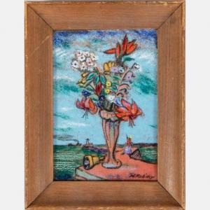 KUBINYI Kalman 1906-1973,Vase of Flowers by Lake Erie,1941,Gray's Auctioneers US 2020-12-02