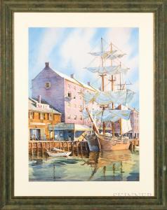 Kubitz Frederick 1900-1900,Port of Boston, Long Wharf,Skinner US 2021-05-26