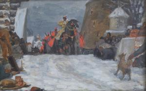 KUCHUMOV Vasili Nikitich 1888-1959,Riders on Parade,1916,Shapiro Auctions US 2015-12-12