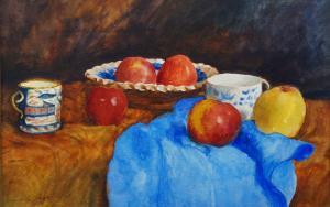Kuehne Judith,Blue cloth & Red Apples,1995,Rosebery's GB 2019-08-17