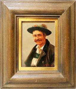 KUGLMAYR Max 1863-1930,Brustportrait eines Bayern in Tracht,Reiner Dannenberg DE 2018-03-16