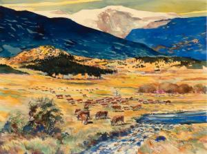 KUHLER Otto August 1894-1977,Peaceful Afternoon in the High Country,Santa Fe Art Auction 2023-11-10
