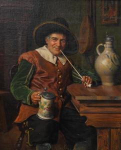 KUHLMANN REHER Emil 1886-1957,A gentleman enjoying a pipe and stein o,Bellmans Fine Art Auctioneers 2024-02-19