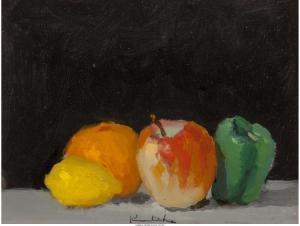 KULICKE Robert M,Still Life with Apple, Orange, and Lemon,Heritage US 2017-06-10