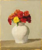 KULICKE Robert M,ZINNIAS IN A WHITE JAR - GREY GROUND,Sotheby's GB 2014-11-21