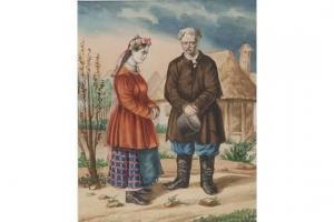 KULISH ALEKSANDRA MIKHAILOVNA 1828-1911,RUSSIAN FARMERS DRESSED TO PARTY,1849,Babuino IT 2015-05-18