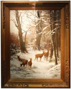 KULLER Fred,Deer in a winter landscape,1890,Bonhams GB 2010-01-20
