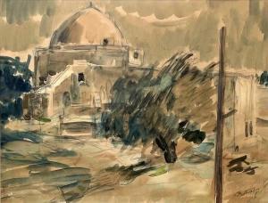 KULVIANSKI Issai 1894-1970,Hurva Synagogue in Jerusalem,Montefiore IL 2021-08-10
