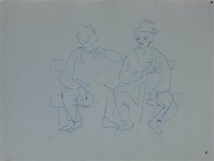 KULVIANSKI Issai 1894-1970,Seated couple on a bench,Matsa IL 2020-01-27